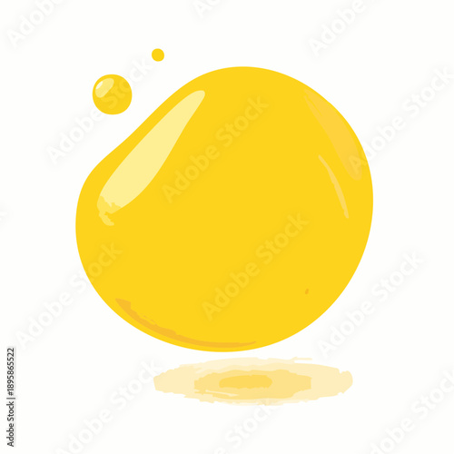Yellow abstract liquid metaball shape. 3d render illustration of fluid soft bubble blob. Organic bright decorative sphere geometric form. 