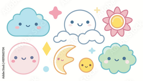 Colorful weather icon set for forecast and meteorology apps.eps