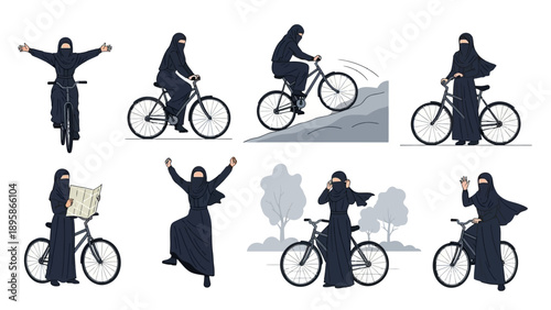 Woman in niqab enjoys cycling and outdoor activities