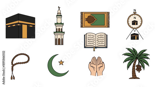 Islamic symbols and symbols of prayer and spirituality