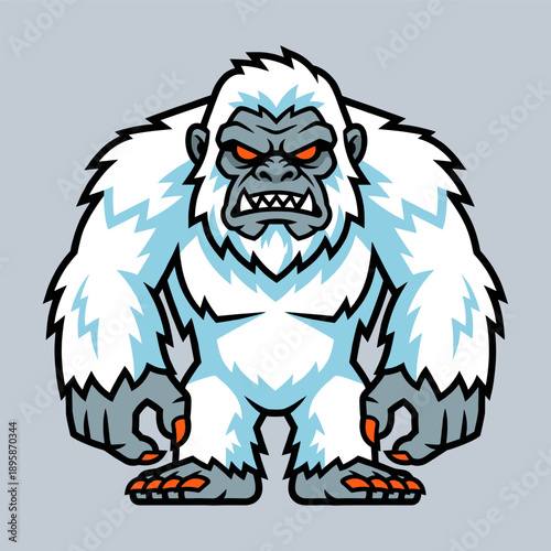 Furious Yeti Mascot Character Illustration