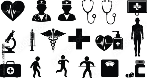 Medical icons and symbols for healthcare