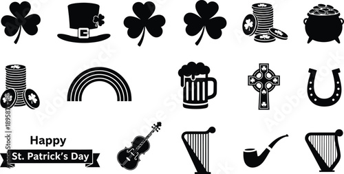 St patrick's day symbols and icons