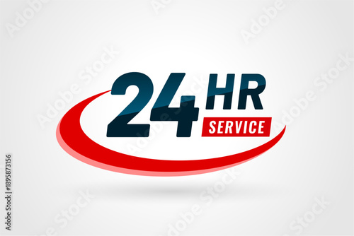 twenty four hours open service concept background