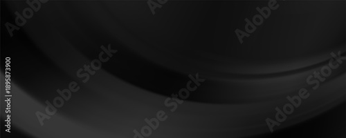 Dark black background abstract 3D geometric with wave effect decoration. Vector illustration