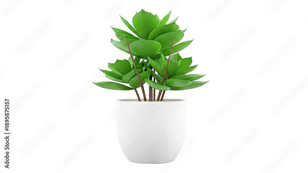 Fototapeta premium Green Plant in White Pot