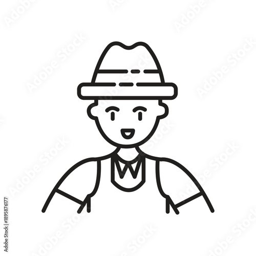 Farmer Avatar Line Icon