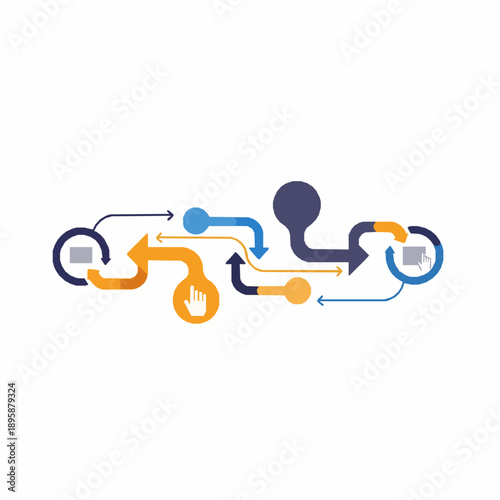 Abstract customer journey experience flow vector illustration on white background