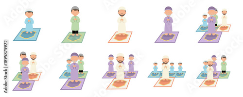 Muslim Men Praying Set