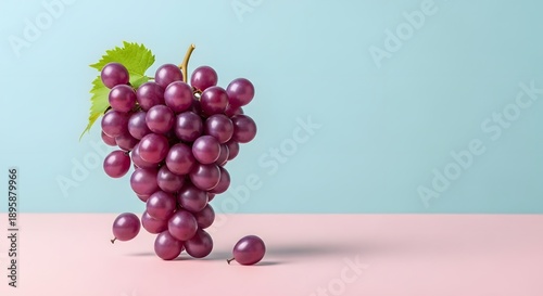 Playful Surreal Grape Bunch Made of Tiny Purple Balloons, Shiny Party Balloon Art with a Creative Fruit Concept
