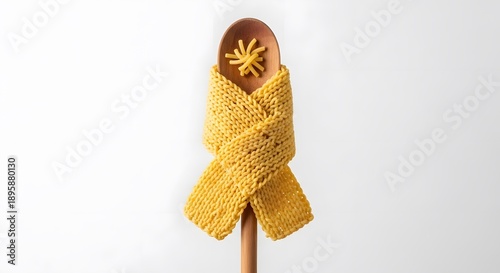 Knitted Spaghetti Pasta Scarf, Woven Chunky Noodle Texture, Tactile Food Art Sculpture