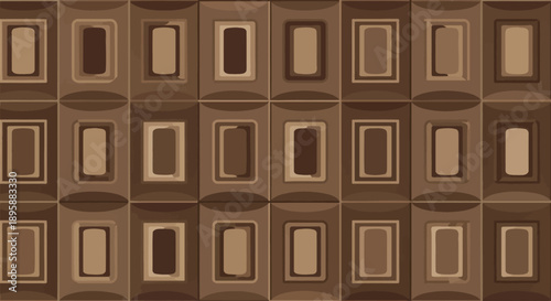 Rectangular chocolate bar segments with textured surface, repeating pattern