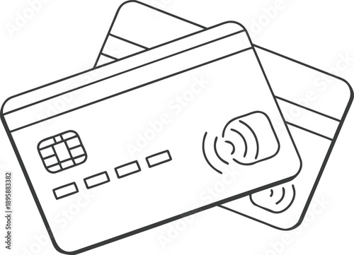 Credit Card Icon – Minimal Outline Payment Card with Rounded Edges for Digital Transactions