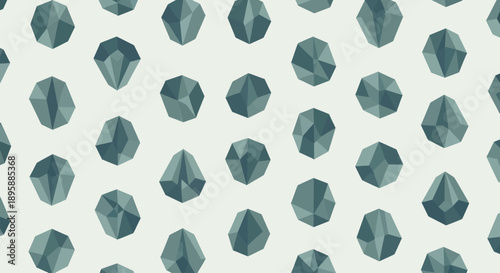 Geometric abstract shapes pattern in shades of blue and grey, flat design style