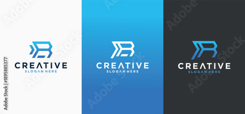 Rocket-shaped Alphabeth letter logo design, collection of rocket logo initials