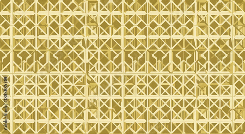 Geometric lattice pattern in light golden yellow with repeating square and diamond shapes