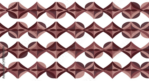 Geometric pattern with repeating rhombus and circular shapes in shades of brown and beige.