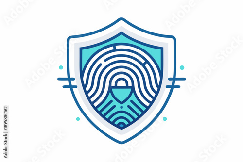 biometric security shield scan icon