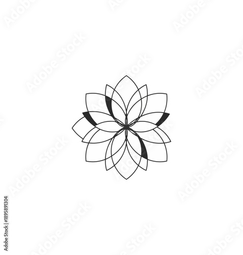 Abstract floral design on black background graphic