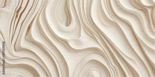 Contemporary Wooden Contour Background with Flowing Carved Grain Design Variation 