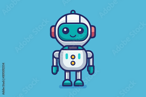 friendly humanoid robot assistant icon