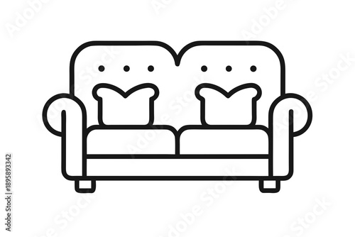 sofa outline with cushions