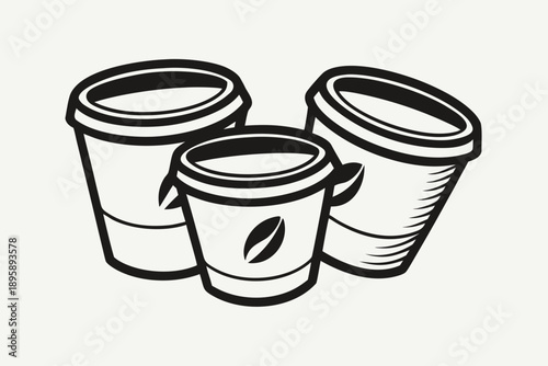 tilted coffee cups duo beverage icon