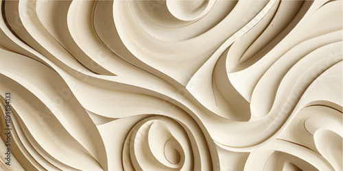 Abstract wood texture background with smooth wavy patterns and a satin-like liquid feel in warm natural tones