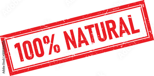 Distressed Red 100 Percent Natural Rubber Stamp Impression on Transparent Background