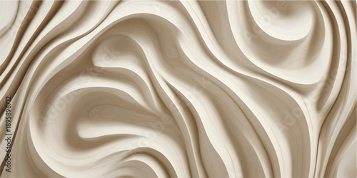WebAbstract carved wood background with flowing topographic layers and smooth wavy lines.