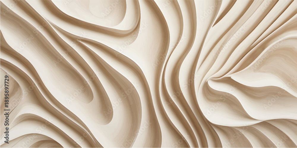 Fototapeta premium Modern White Wood Wall Texture Background With 3D Layered Carved Design For Interior Wall Panels And Architectural Use