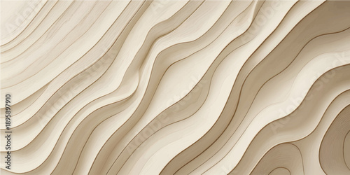 Modern Interior White Wooden Wall Texture With 3D Layered Carved Design For Architectural Background Use