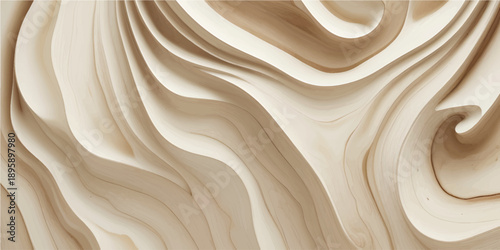 Luxury White Wooden Wall Panel Background With Layered Carved Pattern For Modern Interior Design And Architecture