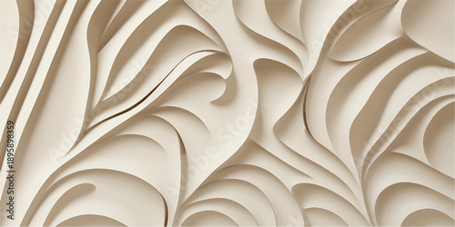 Abstract luxury silk fabric with creamy gold waves and smooth texture
