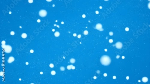 Calm Blue Abstract Background with Dynamic Floating White Bokeh Orbs and Light Particles