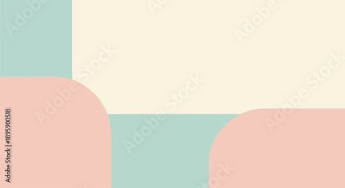 Abstract pastel geometric background with rounded corners and soft color blocks