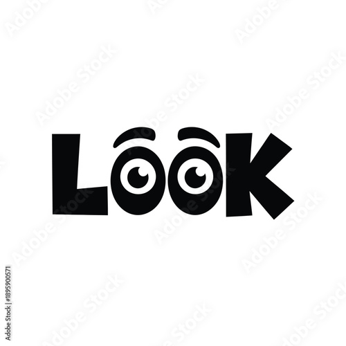 Fotografia The word look visually represented with incorporated stylized eyes