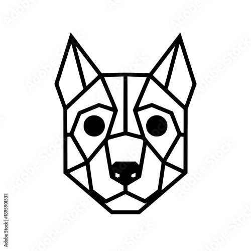 Geometric German Shepherd dog head illustration