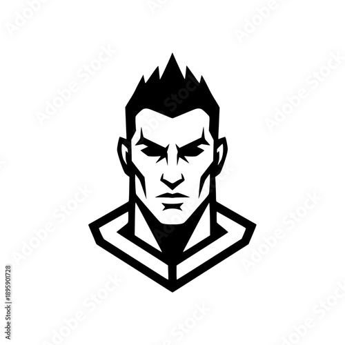 Strong man head mascot logo vector