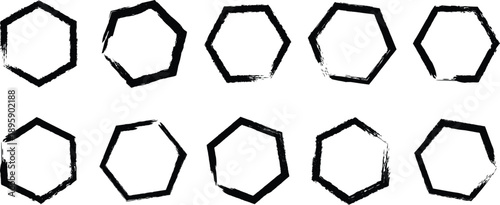 Abstract Irregular Heptagon Geometry Art Series