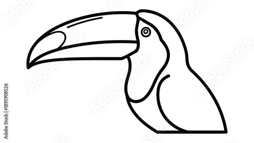 Toucan Line Art: A sleek, minimalist line drawing of a toucan. Perfect for adding a touch of exotic flair to your projects. 