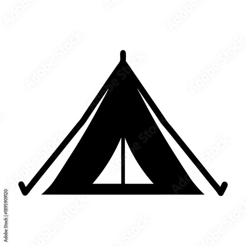 Simple graphic illustration of a camping tent for outdoor recreation adventure