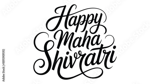  happy maha shivratri calligraphy lettering typography design for hindu religious festival celebration vector illustration