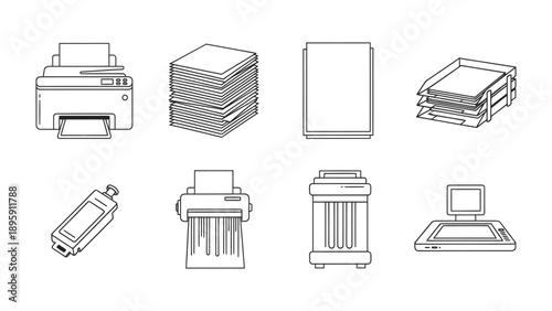 Office Equipment: A collection of essential office equipment. The image showcases the core components of the office setup, providing a glimpse into the everyday elements of a productive workspace.