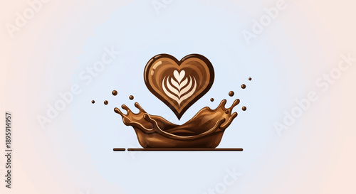 Chocolate heart splash