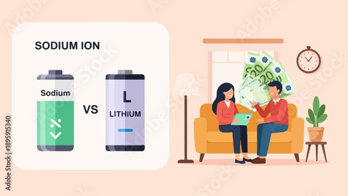 Comparing sodium and lithium ion batteries while people discuss money