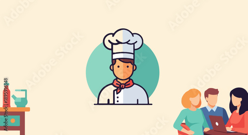 Chef and diners collaborate on a meal