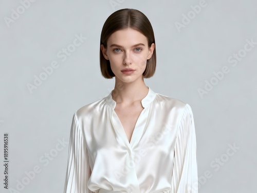 portrait of a young woman short hair
