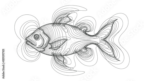 Fish Illustration: A meticulously crafted illustration of a fish, captured in intricate detail, showcasing artistic skill and attention to detail.