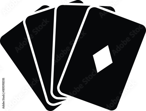 Playing cards, card games or gambling. Fanned playing cards